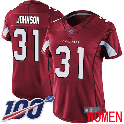 Arizona Cardinals Limited Red Women David Johnson Home Jersey NFL Football 31 100th Season Vapor Untouchable